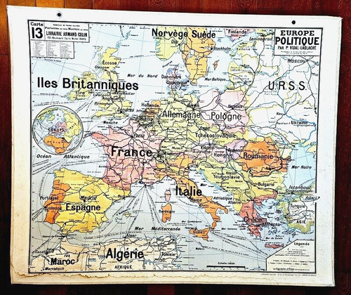 Affiche scolaire carte vidal - affiche,