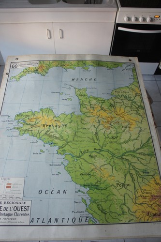 Ancienne carte scolaire vidal - scolaire,
